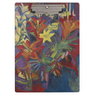 Kirchner Expressionistische Levendige Oranje Lelie Klembord