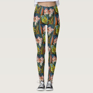 Kirchner Roze Rozen Expressionistische Bloemschild Leggings