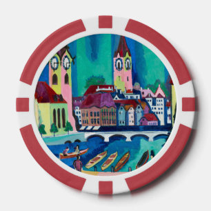Kirchner Stadsgezicht Zürich Expressionistische Ku Poker Chips