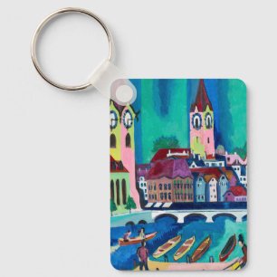 Kirchner Stadsgezicht Zürich Expressionistische Ku Sleutelhanger