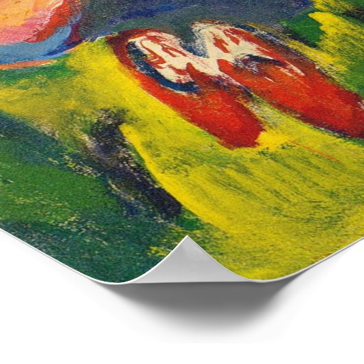 Kirchner - twee roze figuren op het meer poster (Hoek)