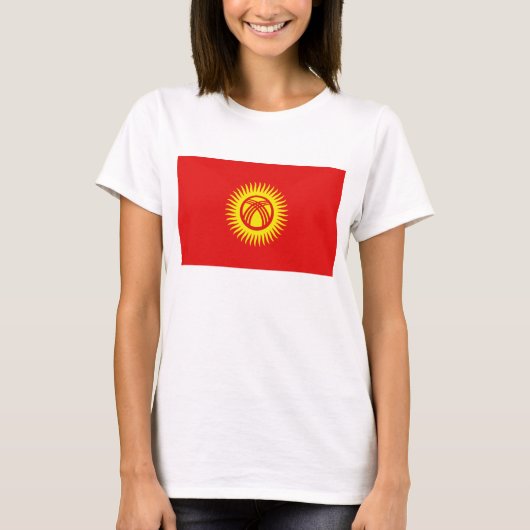 Kirghizistan Drapeau x Carte T-shirt (Devant)