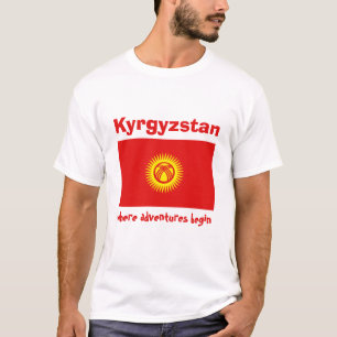 Kirgizië vlag + kaart + T-shirt voor tekst