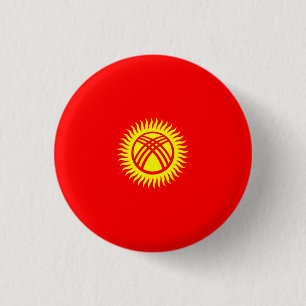 Kirgizische vlag, vlag van Kirgizië Ronde Button 3,2 Cm