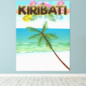 Kiribati-eiland-reisposter Canvas Afdruk (Insitu (Houten vloer))