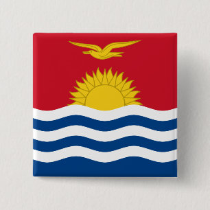 Kiribati Flag Vierkante Button 5,1 Cm