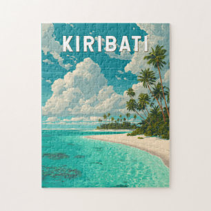 Kiribati Illustratie Reis Kunst Vintage Legpuzzel