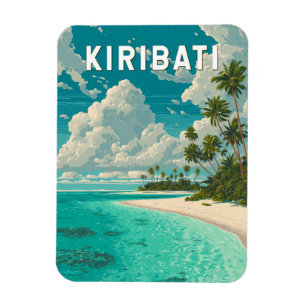 Kiribati Illustratie Reis Kunst Vintage Magneet
