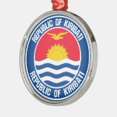 Kiribati Round Emblem Metalen Ornament (Links)