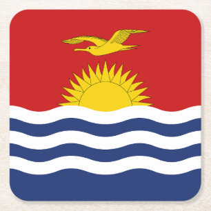 Kiribati-vlag Vierkante Kartonnen Onderzetter