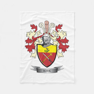 Kirk Family Crest Coat of Arms Fleece Deken