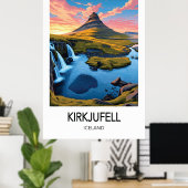 Kirkjufell Iceland Travel Poster (Bureau à domicile)