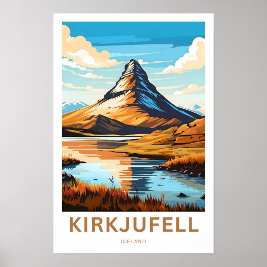 Kirkjufell Iceland Travel Print (Voorkant)
