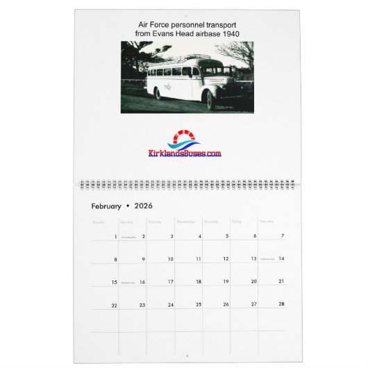 Kirklands bussen kalender (Feb 2026)