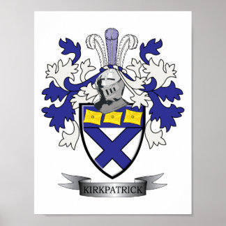 Kirkpatrick Family Crest Coat of Arms Poster