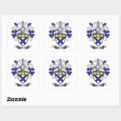 Kirkpatrick Family Crest Coat of Arms Vierkante Sticker (Vel)
