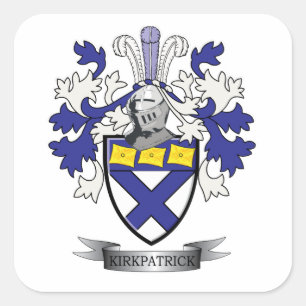 Kirkpatrick Family Crest Coat of Arms Vierkante Sticker