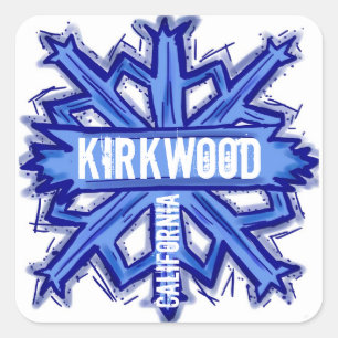 Kirkwood California blauwe sneeuwvlokstickers Vierkante Sticker