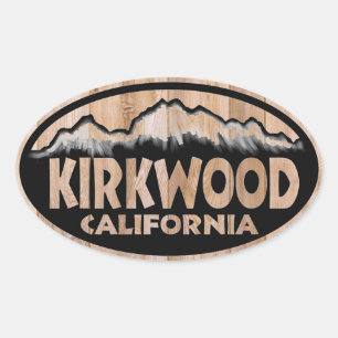 Kirkwood California houten teken ovale stickers
