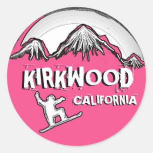 Kirkwood California roze snowboarder stickers