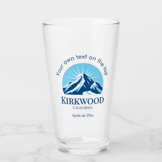 Kirkwood California skigebied drink bier Glas (Voorkant)