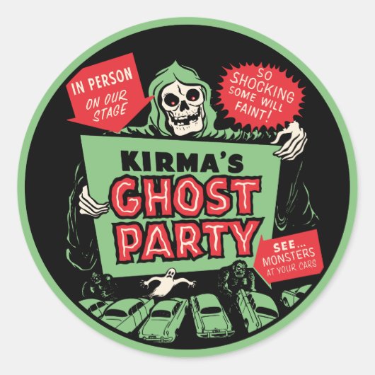 Kirma's Ghost Party Spook Show Poster Sticker (Voorkant)