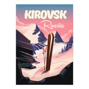 Kirovsk Rusland ski reisposter Foto Afdruk