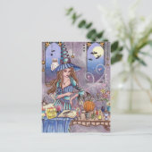 Kirra - Carte postale Sorcière, Chat et Chouette (Debout devant)