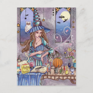 Kirra - Witch, Cat and Owl Briefkaart