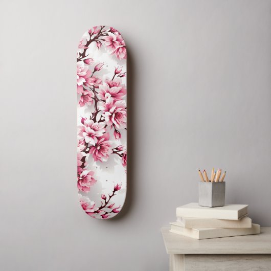 Kirschblüten Skateboard (Muurkunst)