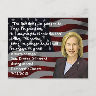 Kirsten Gillibrand citaat van Democraat Debate Briefkaart