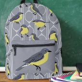 Kirtland's Warblers Bird Lovers Grey and Yellow Bedrukte Rugzak