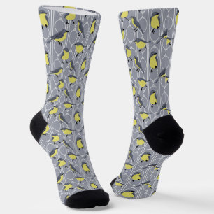 Kirtland's Warblers Bird Lovers Grey and Yellow Sokken