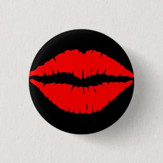 Kiss badge small - Black Ronde Button 3,2 Cm