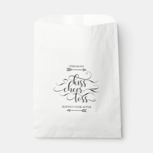 Kiss Cheer Toss - Bruiloft gangpad uitgang bloembl Bedankzakje (Voorkant)