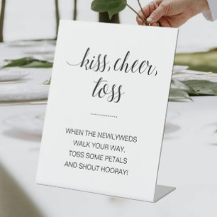 Kiss Cheer Toss Flower Confetti Wedding Reclamebord Met Voetstuk