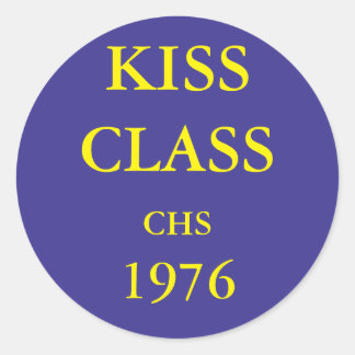 Kiss Class, autocollant bleu et or.
