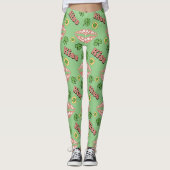 Kiss Clover Lips St. Patrick's Day Sage Leggings (Voorkant)