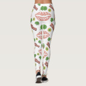 Kiss Clover Lips St. Patrick's Day White Leggings (Achterkant)