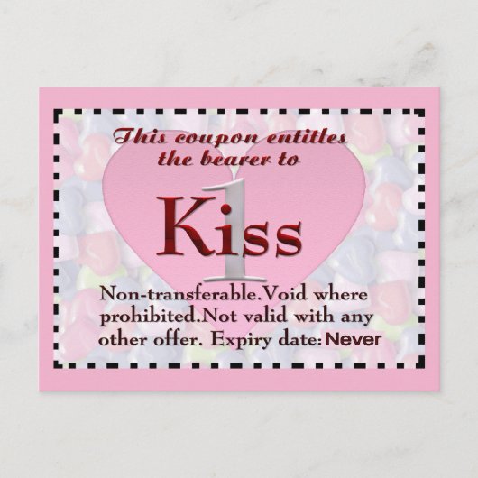 Kiss Coupon Briefkaart (Voorkant)