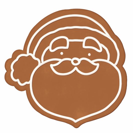 Kiss-Cut Gingerbread Santa Cookie Kerstmis Fotobeeldje Ornament (Voorkant)