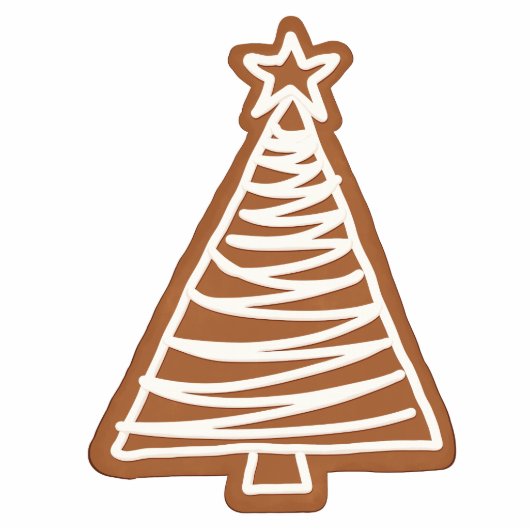 Kiss-Cut Gingerbread Tree Cookie Christmas Cutout Fotobeeldje Ornament (Voorkant)