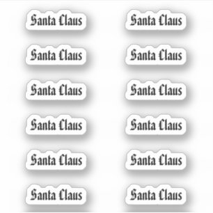 Kiss-Cut Santa Claus Signature American Text Sticker