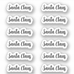 Kiss-Cut Santa Claus Signature Angela Script Sticker