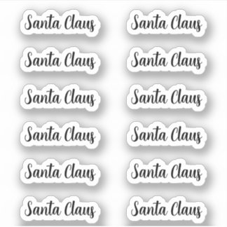 Kiss-Cut Santa Claus Signature Angela Script Sticker