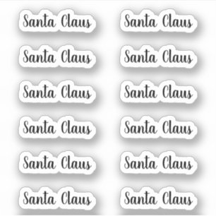 Kiss-Cut Santa Claus Signature Angeletti Script Sticker