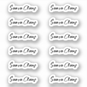 Kiss-Cut Santa Claus Signature Branded Sticker