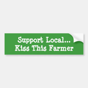 Kiss Deze boer Bumpersticker
