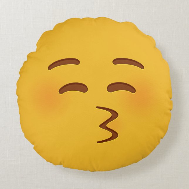 Kiss Emoji Rond Kussen (Voorkant)