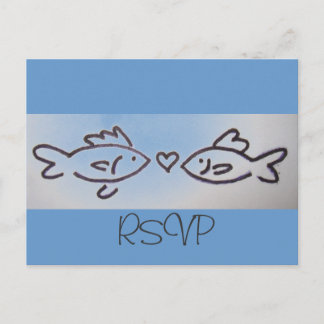 kiss fish RSVP-kaart Uitnodiging Briefkaart